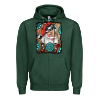 Sports Green Santa Claus Joy Zipper Hoodie - RanaPortraitStore