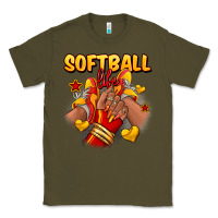 Army Green Softball life afro girl sneakers Classic Tee - RanaPortraitStore