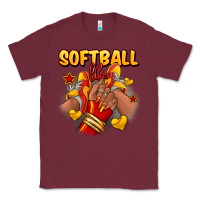 Burgundy Softball life afro girl sneakers Classic Tee - RanaPortraitStore