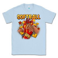 Dusty Blue Softball life afro girl sneakers Classic Tee - RanaPortraitStore