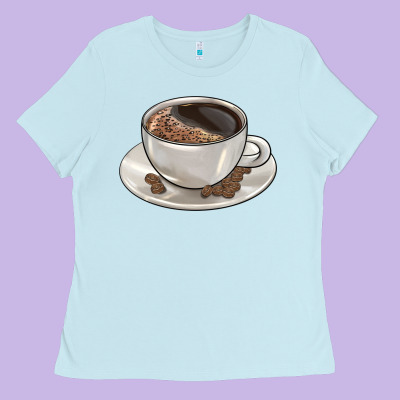 Coffee  Americano Ladies Tee Designed By Barkaloodesign