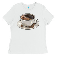 White coffee  americano Ladies Tee - BarkalooDesign
