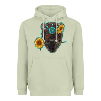 Matcha bison head with sunflowers and gemstone Heavyweight Hoodie - RanaPortraitStore