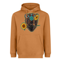 Meerkat bison head with sunflowers and gemstone Heavyweight Hoodie - RanaPortraitStore