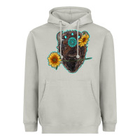 Moon Dust bison head with sunflowers and gemstone Heavyweight Hoodie - RanaPortraitStore