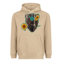 Mushroom bison head with sunflowers and gemstone Heavyweight Hoodie - RanaPortraitStore