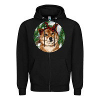 Black Shiba Inu Christmas Zipper Hoodie - RanaPortraitStore