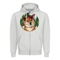 Dove Grey Shiba Inu Christmas Zipper Hoodie - RanaPortraitStore