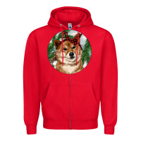 Red Shiba Inu Christmas Zipper Hoodie - RanaPortraitStore