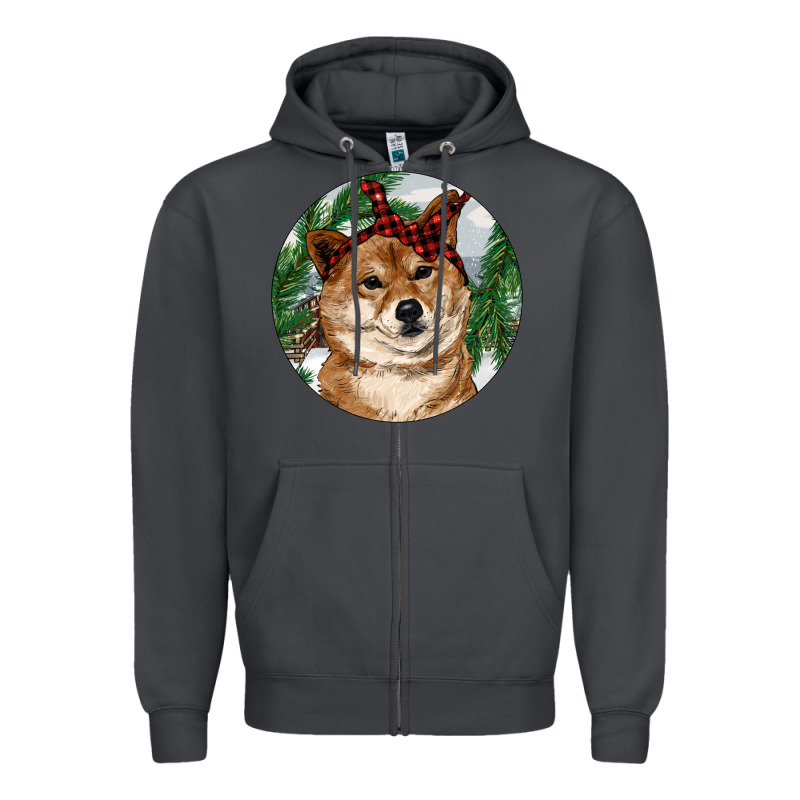Shiba Inu Christmas Zipper Hoodie by RanaPortraitStore | Teevron