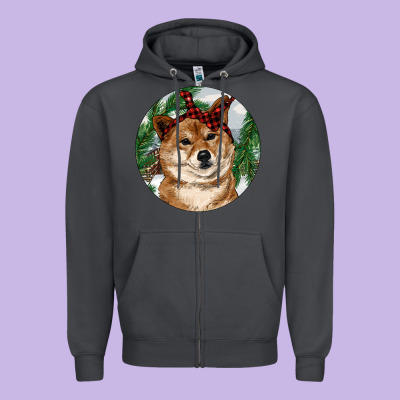 Zipper Hoodie Shiba Inu Christmas
