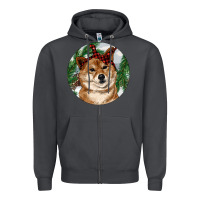 Smoke Shiba Inu Christmas Zipper Hoodie - RanaPortraitStore