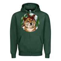 Sports Green Shiba Inu Christmas Zipper Hoodie - RanaPortraitStore