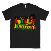 Black Straight outta Juneteenth Classic Tee - RanaPortraitStore