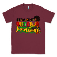 Burgundy Straight outta Juneteenth Classic Tee - RanaPortraitStore