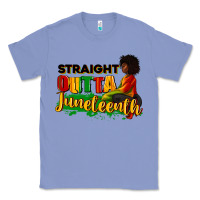 Colony Blue Straight outta Juneteenth Classic Tee - RanaPortraitStore