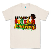 Natural Straight outta Juneteenth Classic Tee - RanaPortraitStore