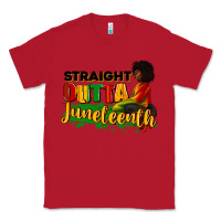 Red Straight outta Juneteenth Classic Tee - RanaPortraitStore