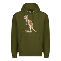 Army Green baby kangaroo Premium Hoodie - LillyAllenDesigns