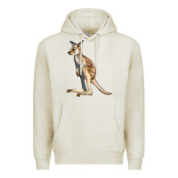 Oatmeal Heather baby kangaroo Premium Hoodie - LillyAllenDesigns
