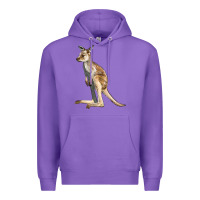 Purple baby kangaroo Premium Hoodie - LillyAllenDesigns
