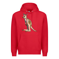 Red baby kangaroo Premium Hoodie - LillyAllenDesigns