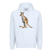 White baby kangaroo Premium Hoodie - LillyAllenDesigns
