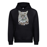 Black Bobcat Head Urban Hoodie - LillyAllenDesigns