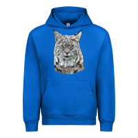 Cobalt Bobcat Head Urban Hoodie - LillyAllenDesigns