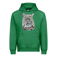Emerald Bobcat Head Urban Hoodie - LillyAllenDesigns