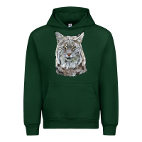 Forest Green Bobcat Head Urban Hoodie - LillyAllenDesigns