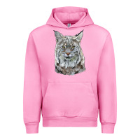 Fuchsia Pink Bobcat Head Urban Hoodie - LillyAllenDesigns