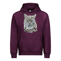 Mauve Wine Bobcat Head Urban Hoodie - LillyAllenDesigns