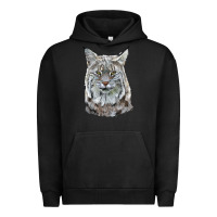 Pigment Black Bobcat Head Urban Hoodie - LillyAllenDesigns