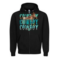 Black cowboy cowboy cowboy Zipper Hoodie - texasbilliewilder
