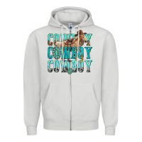 Dove Grey cowboy cowboy cowboy Zipper Hoodie - texasbilliewilder