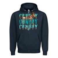 Navy cowboy cowboy cowboy Zipper Hoodie - texasbilliewilder