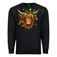 Black St. Patrick's Day Highland Cow Premium Sweatshirt - Neo Western