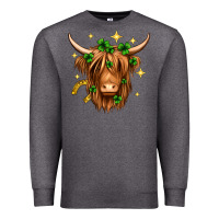 Charcoal Heather St. Patrick's Day Highland Cow Premium Sweatshirt - Neo Western