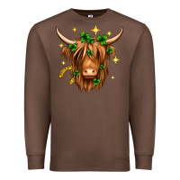 Chestnut St. Patrick's Day Highland Cow Premium Sweatshirt - Neo Western