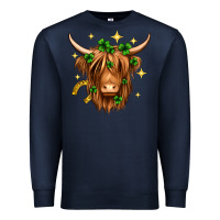Navy St. Patrick's Day Highland Cow Premium Sweatshirt - Neo Western