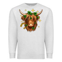 Oatmeal Heather St. Patrick's Day Highland Cow Premium Sweatshirt - Neo Western