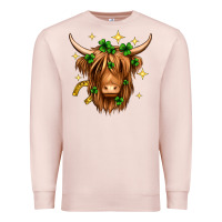 Pale Pink St. Patrick's Day Highland Cow Premium Sweatshirt - Neo Western