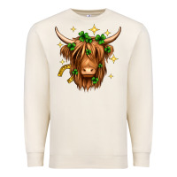 Sandshell St. Patrick's Day Highland Cow Premium Sweatshirt - Neo Western