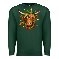 Sports Green St. Patrick's Day Highland Cow Premium Sweatshirt - Neo Western