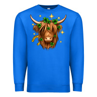 True Royal St. Patrick's Day Highland Cow Premium Sweatshirt - Neo Western