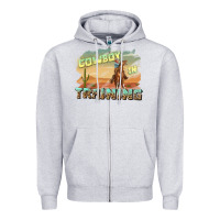 Heather Grey cowboy in training Zipper Hoodie - texasbilliewilder