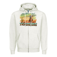Oatmeal Heather cowboy in training Zipper Hoodie - texasbilliewilder