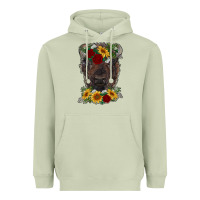 Matcha bison face with flowers Heavyweight Hoodie - RanaPortraitStore