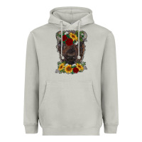 Moon Dust bison face with flowers Heavyweight Hoodie - RanaPortraitStore